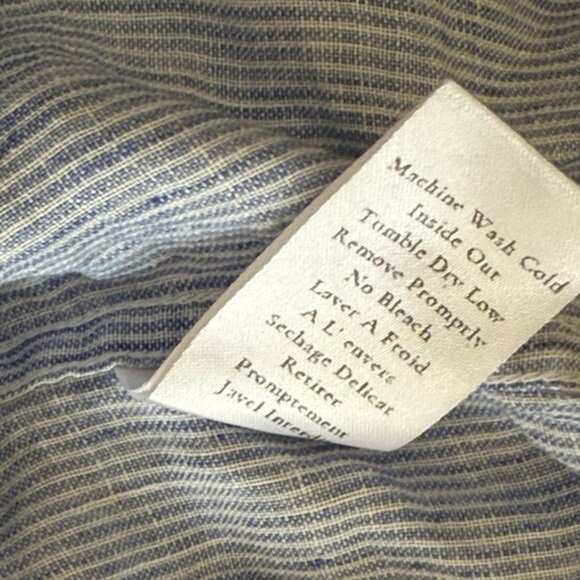 Frank & Eileen Light Blue stripe button down long sleeve shirt v neck great cond - Picture 8 of 8